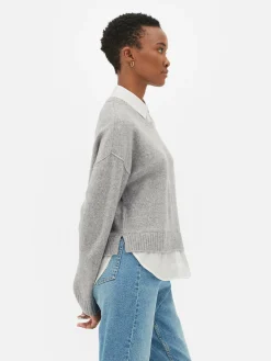 Two-in-One Collared Pullover|Primark New