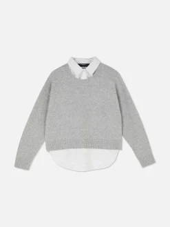 Two-in-One Collared Pullover|Primark New