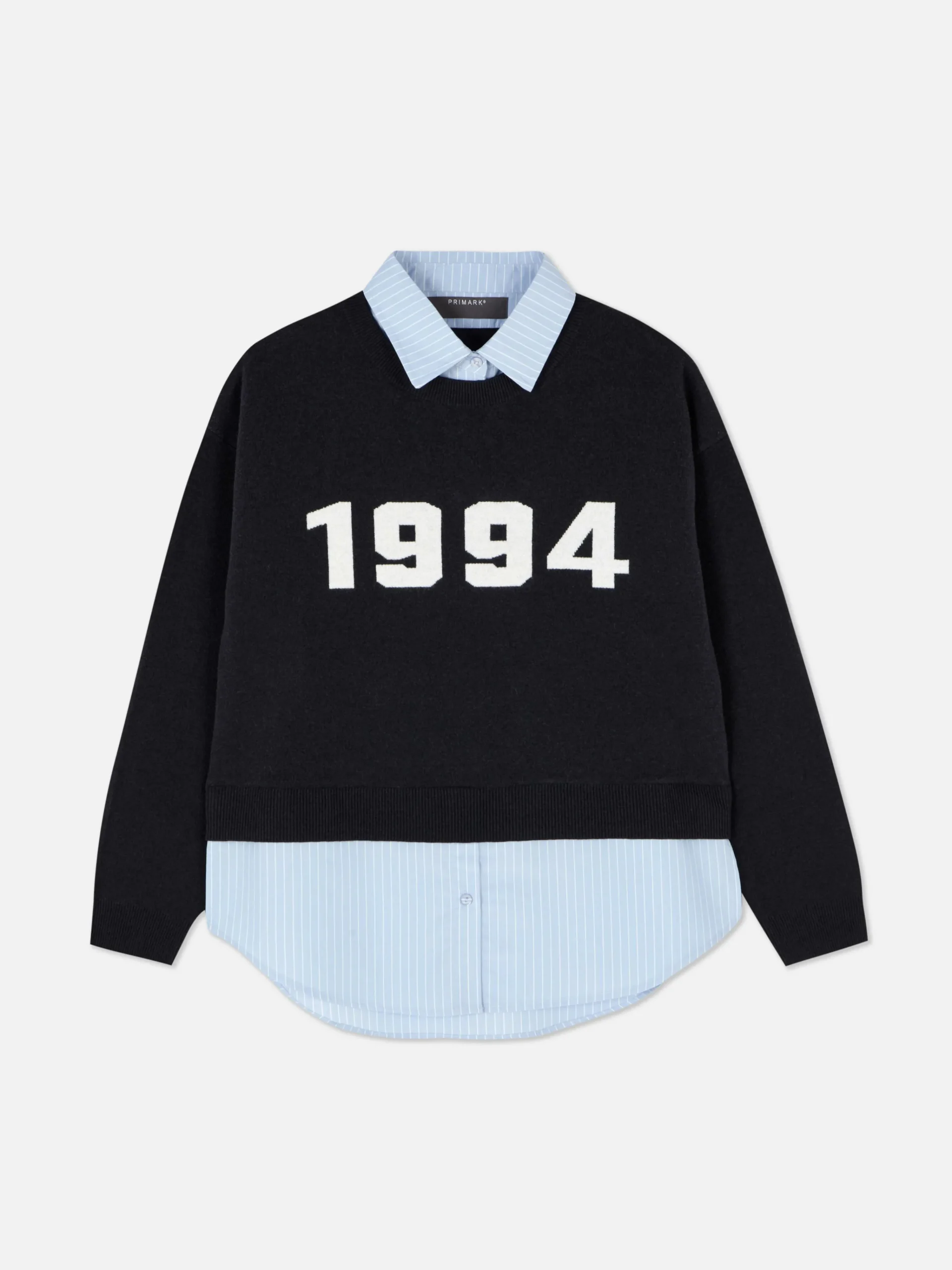 Two-in-One Slogan Sweater And Shirt|Primark Hot