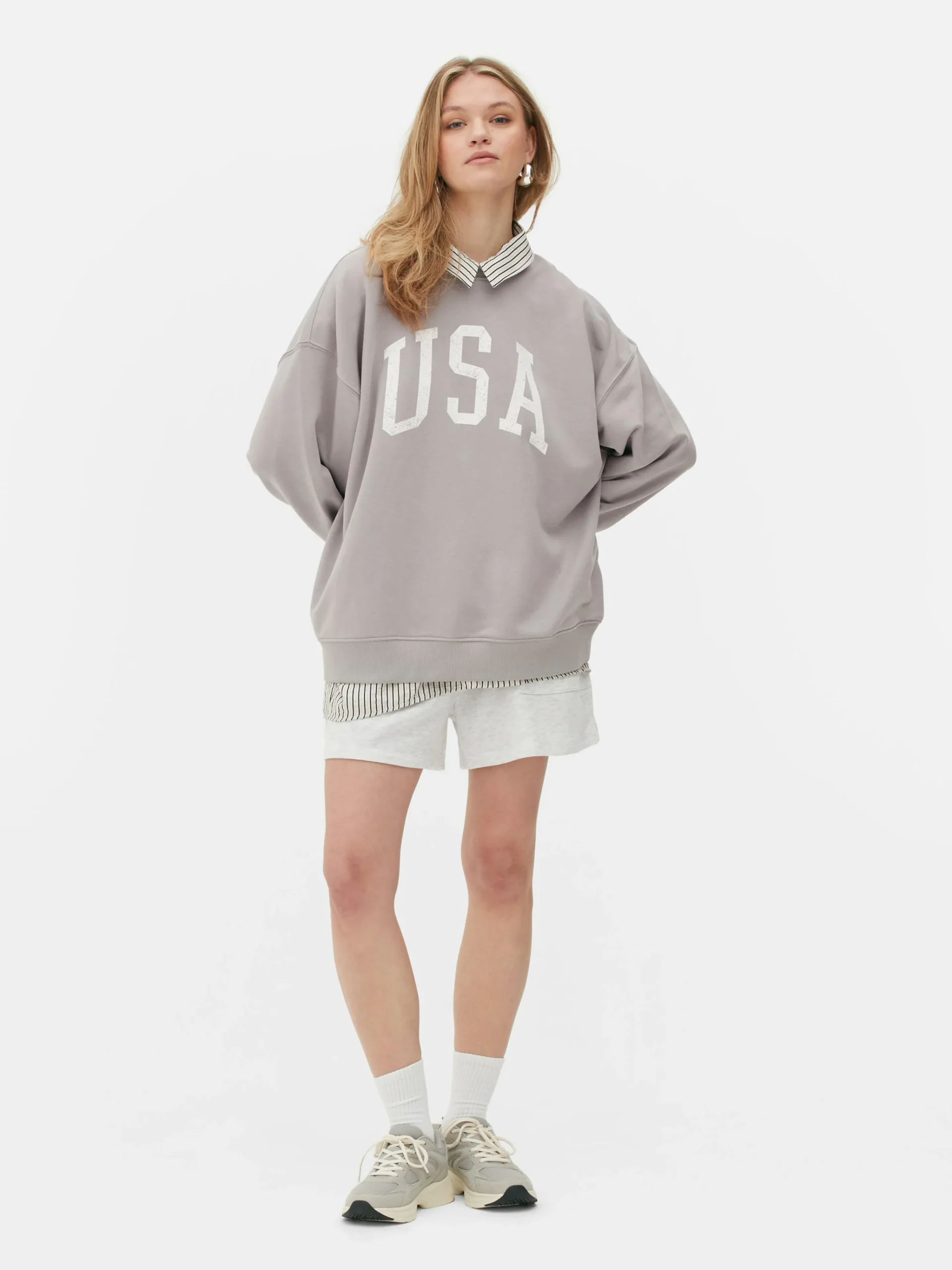 USA Print Oversized Sweatshirt|Primark New