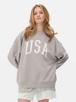 USA Print Oversized Sweatshirt|Primark New