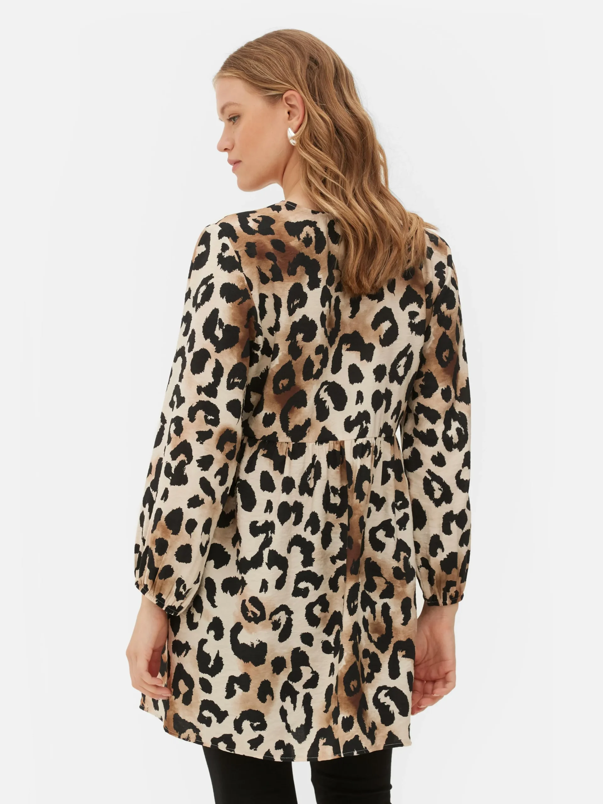 V-Neck Smock Mini Dress|Primark Hot