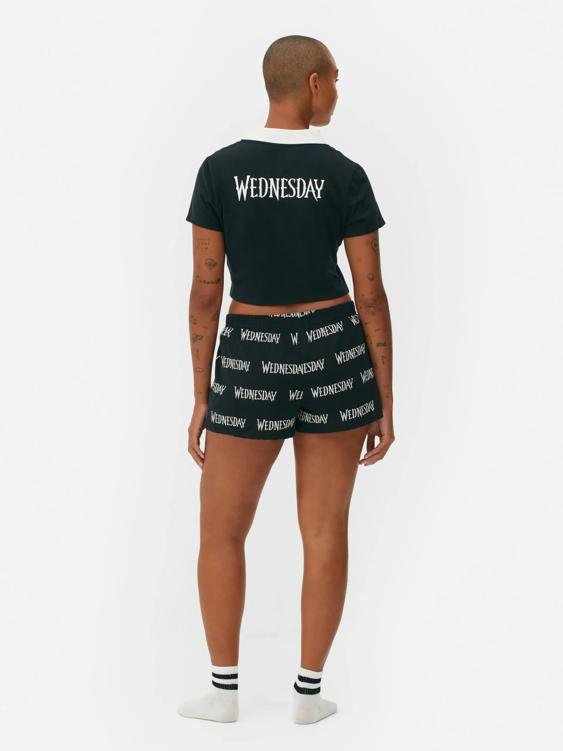 Wednesday Addams Shorts Pajama Set|Primark Discount