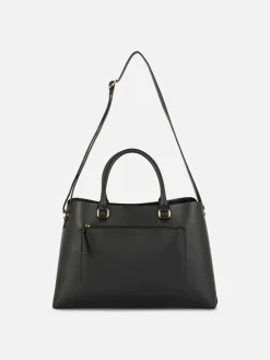 Zip Pocket Faux Leather Tote|Primark Best