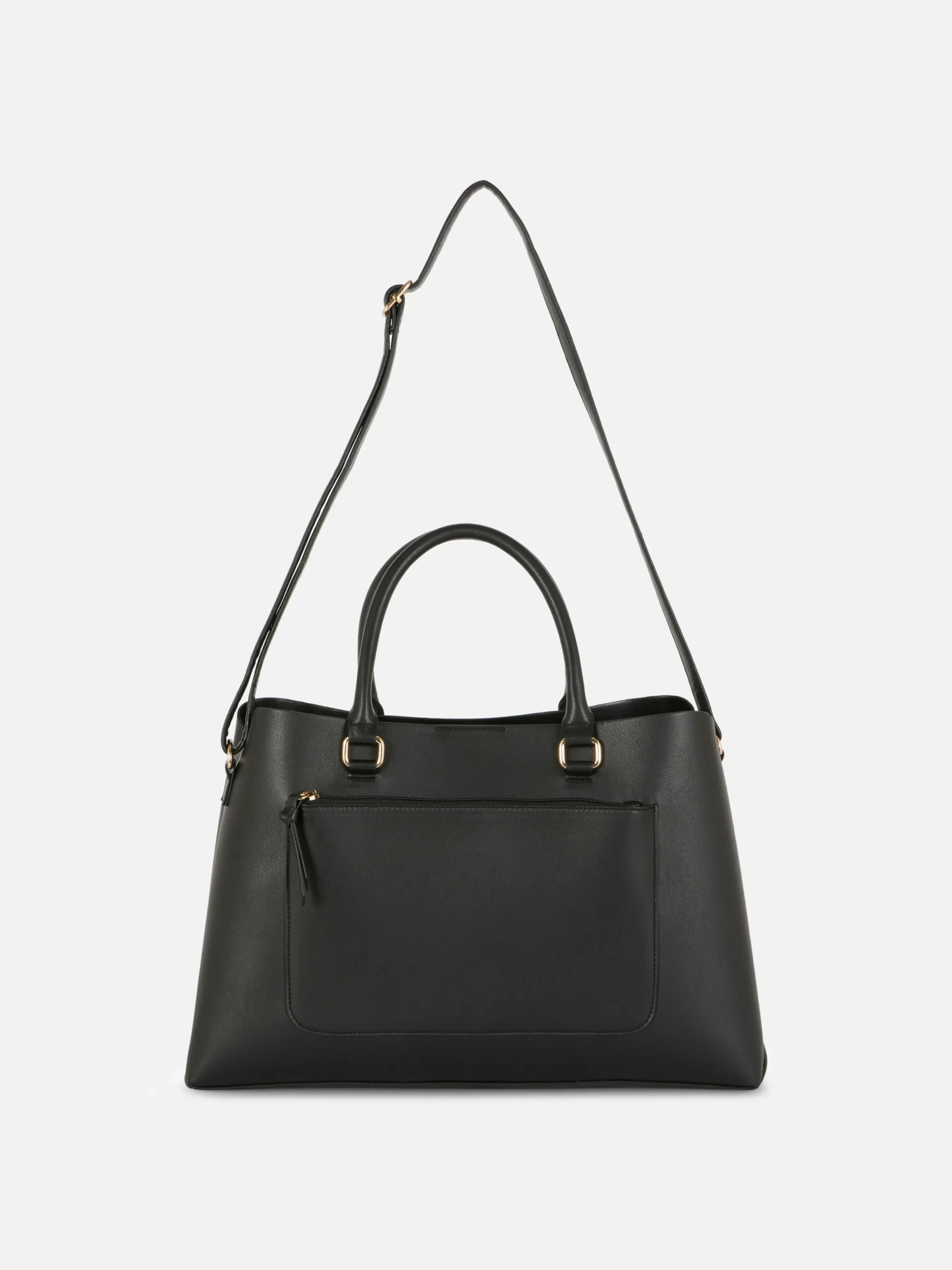 Zip Pocket Faux Leather Tote|Primark Best