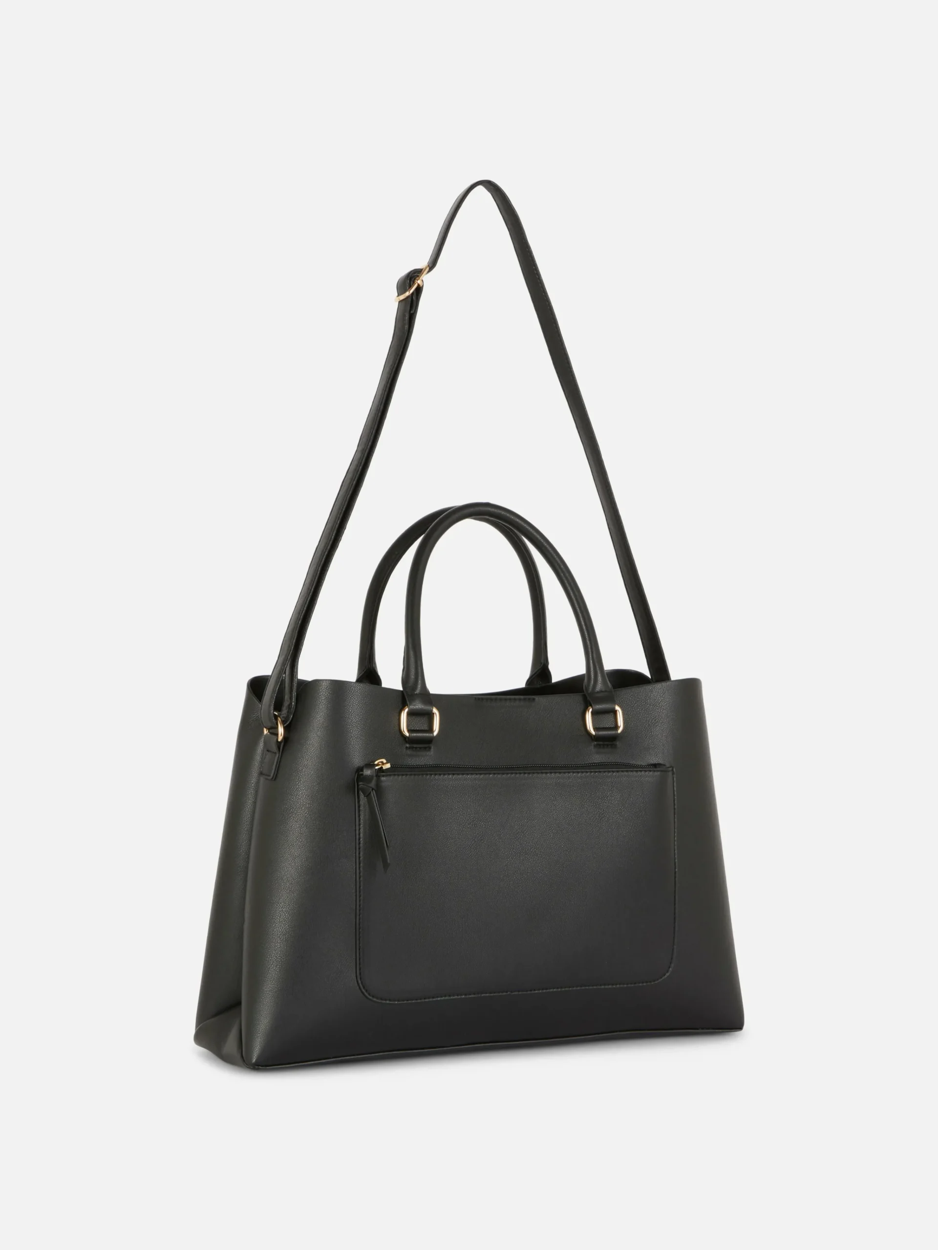 Zip Pocket Faux Leather Tote|Primark Best